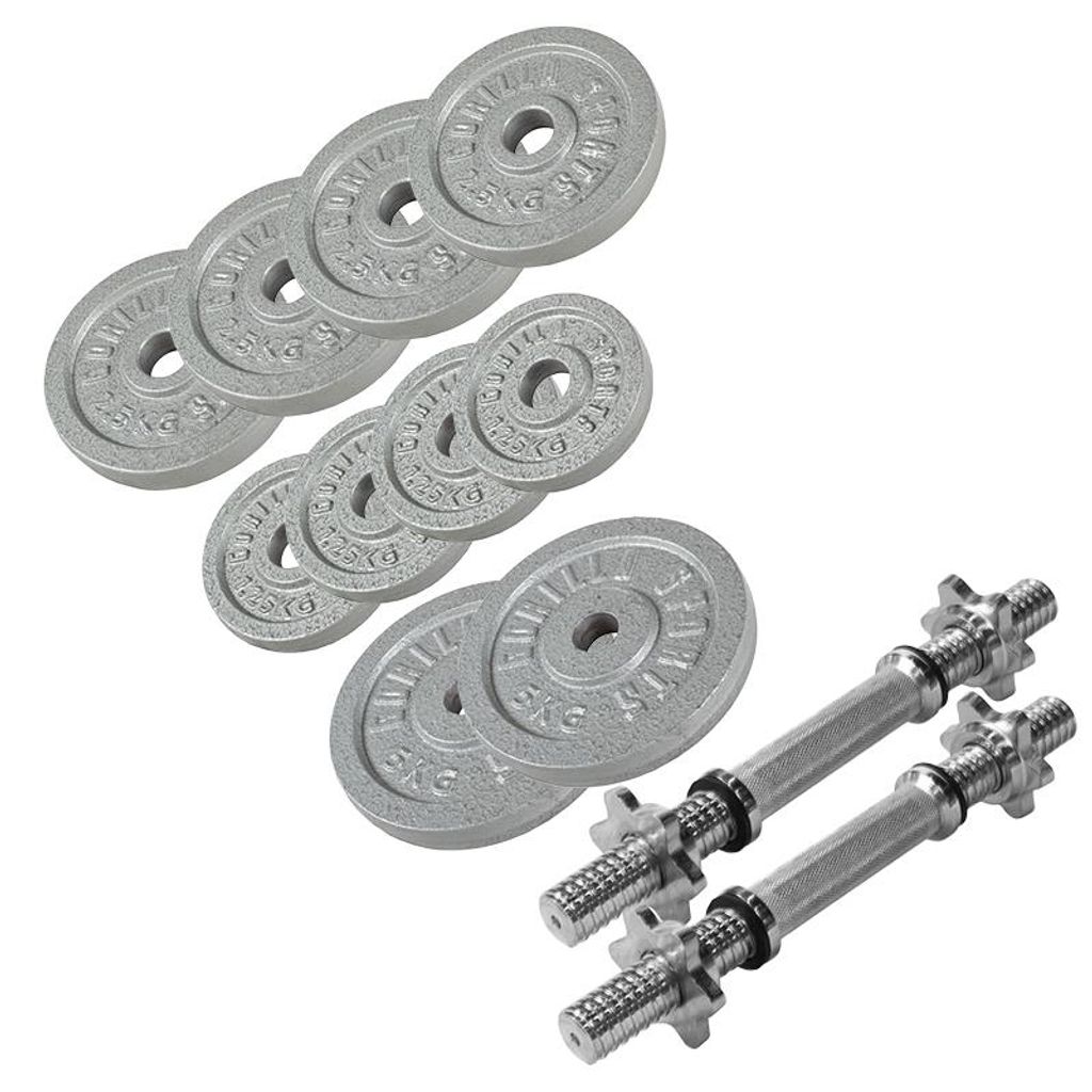 20 KG Gusseisen Kurzhantelset + 2x5KG 4x2,5KG 4x1,25kg 2x35cm Kurzhantelstangen