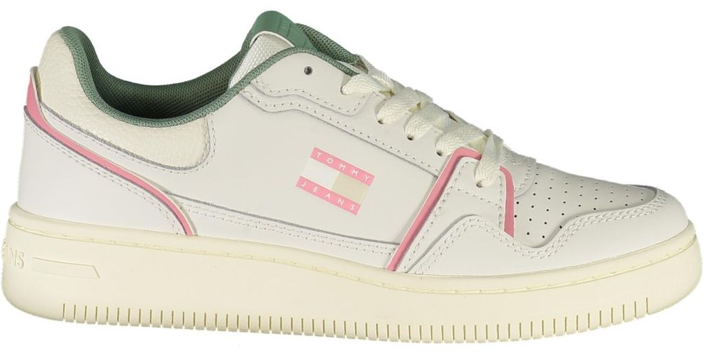 Damen Sportschuh Weiß mit Grünen/Rosa Akzenten & Herausnehmbarem Fußbett