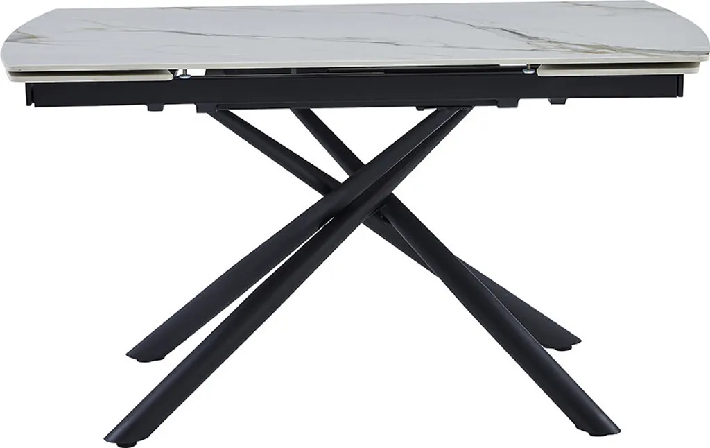 CasaDolce GAVILA Table à manger extensible 140-200cm Blanc Effet Marbre - 4