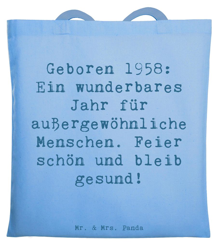 Mr. & Mrs. Panda Schultasche Spruch 1958 Geburtstag - Sky Blue - Geschenk, Happy Birthday, Glückwunsch, Tasche, Geburtsjahr, Feier schön, Jahrgan...