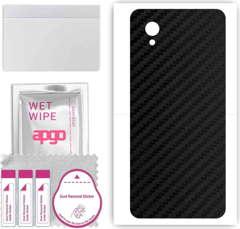 apgo Rückseite Schutzfolie, Skin, kompatibel mit ZTE Blade A31 Lite, Hinten Displayschutzfolie aus Vinylfolie, kratzfest, einfache Montage - Schwa...