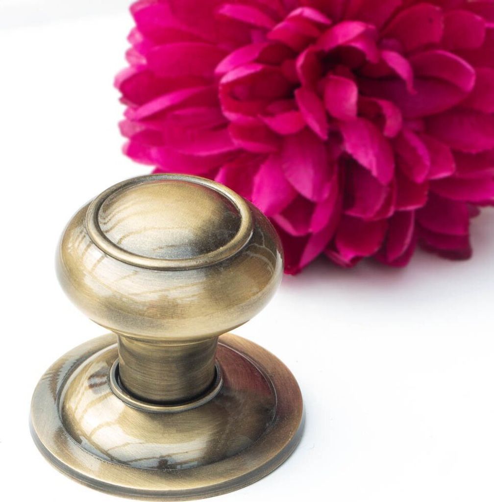 Knauf für Haustüren-Knauf feststehend- Türknauf | PZ | Messing patiniert