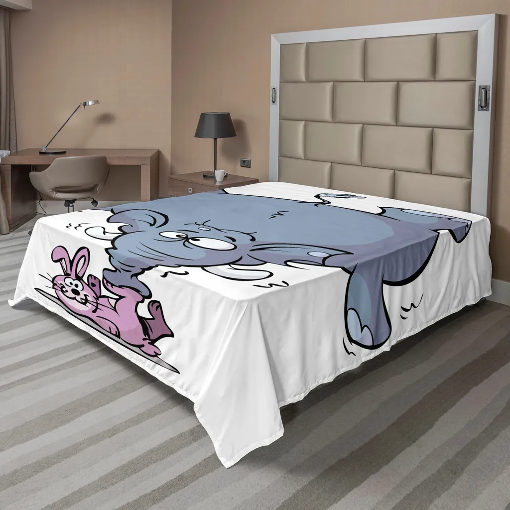 Drap d'Été Léger Éléphant et Lapin pour Chambre d'Enfant ou Déco Ludique