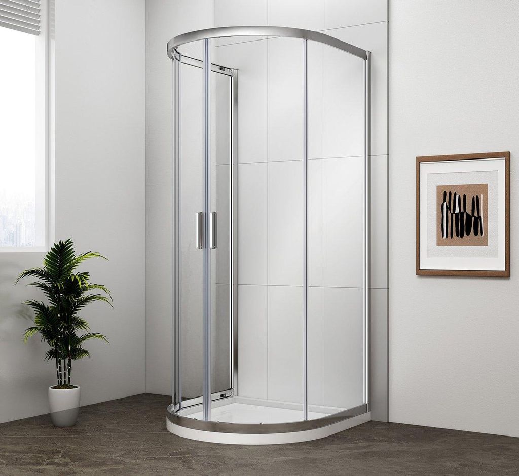 Polysan EASY Halbkreis-Duschabtrennung 900x900mm, Klarglas Produktbild 