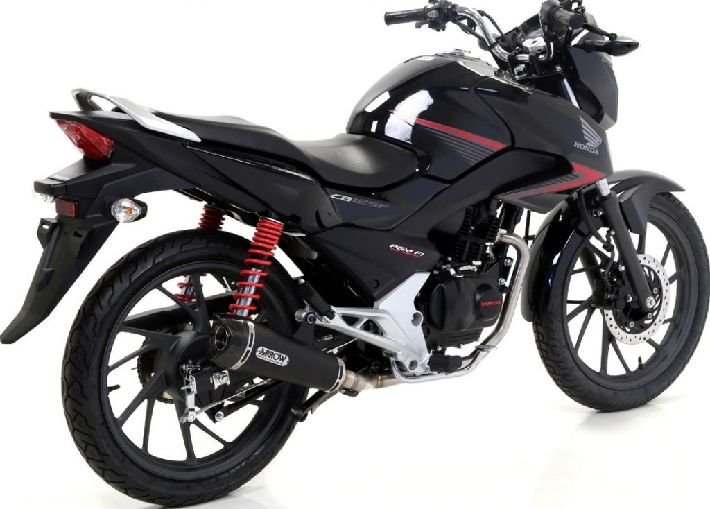 ARROW DARK X-KONE Endschalldämpfer mit Carbon-Endkappe für Honda CB125F Modelljahr 2015-2016