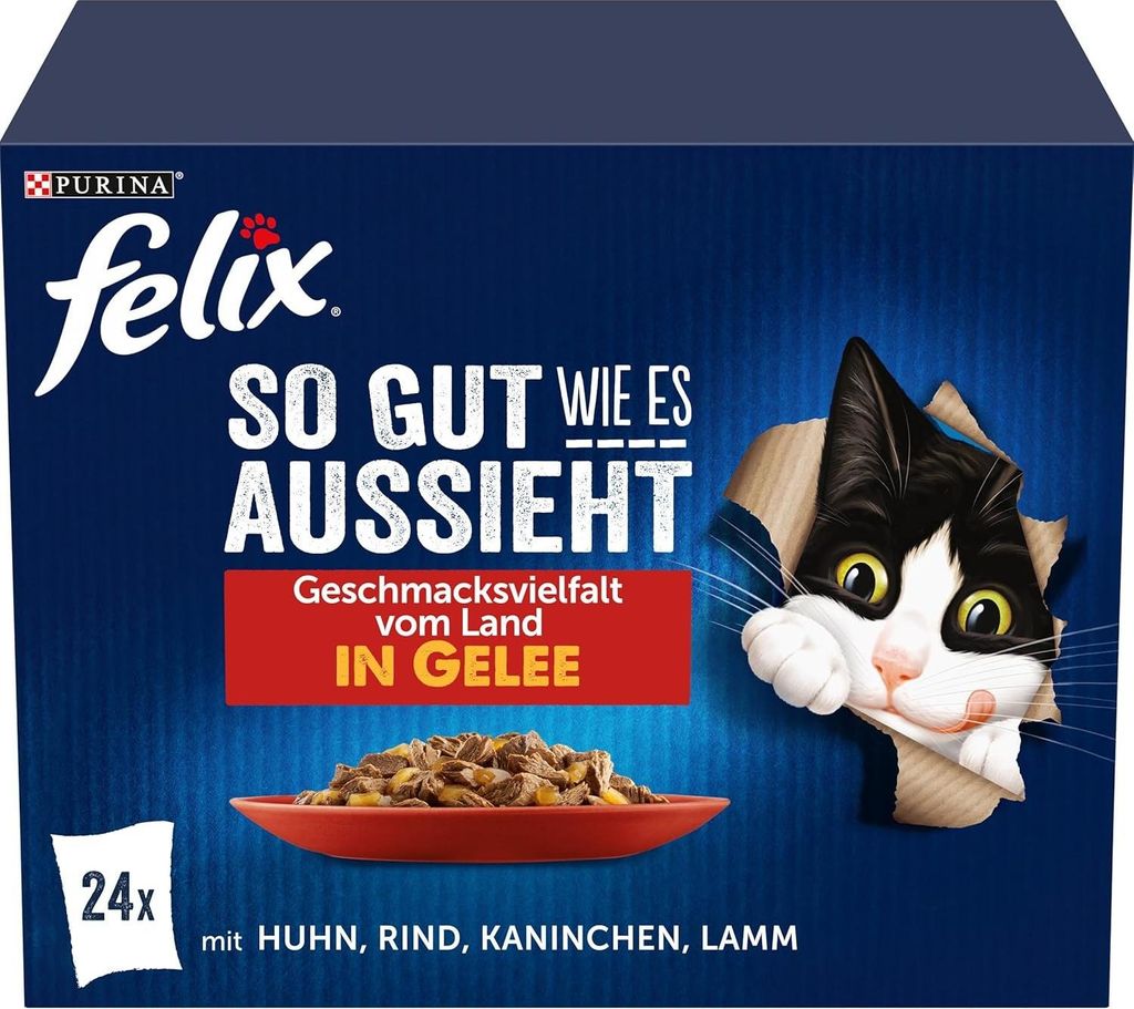 A box of Felix cat food.