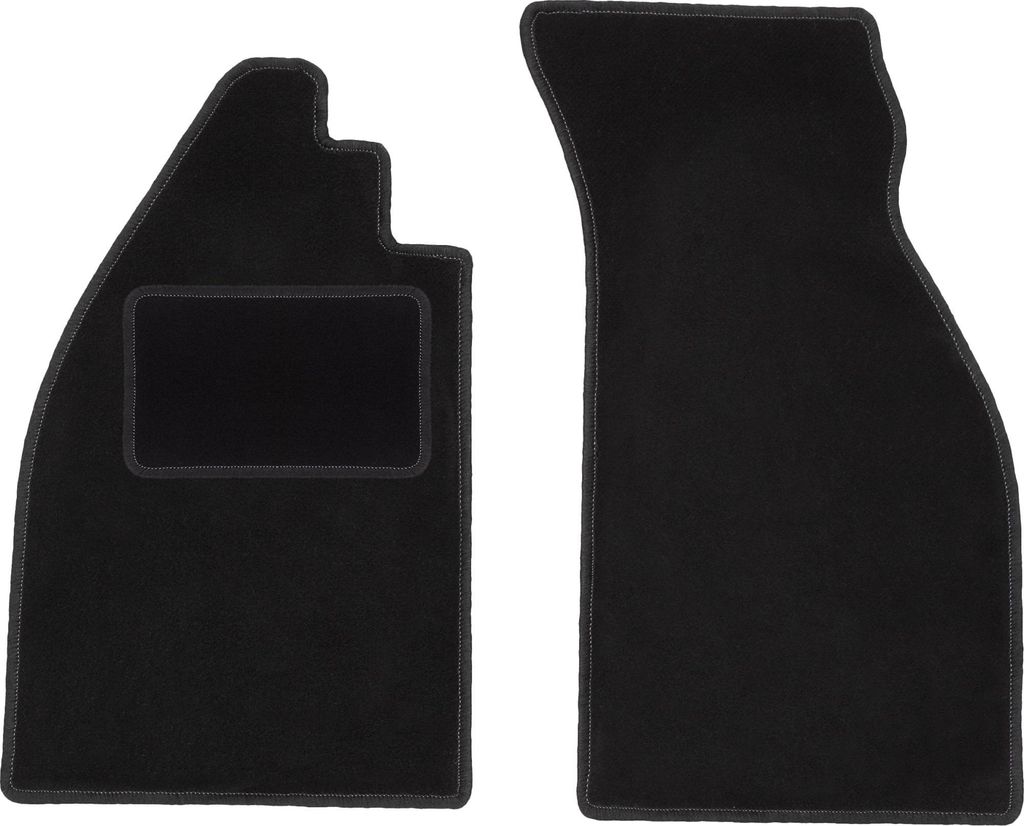 Velours-Fußmatten Vorne passend für Volkswagen Garbus (0, Bj. 1938-2003) – schwarz, passgenau, mit Befestigungen set 2 Stk. - STANDARD