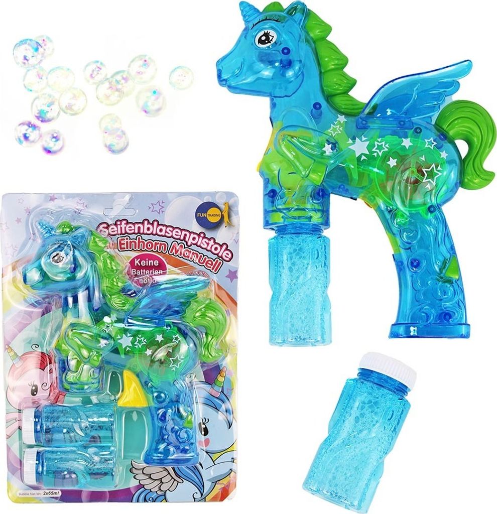 Seifenblasenpistole Einhorn mit Licht - keine Batterien Produktbild 