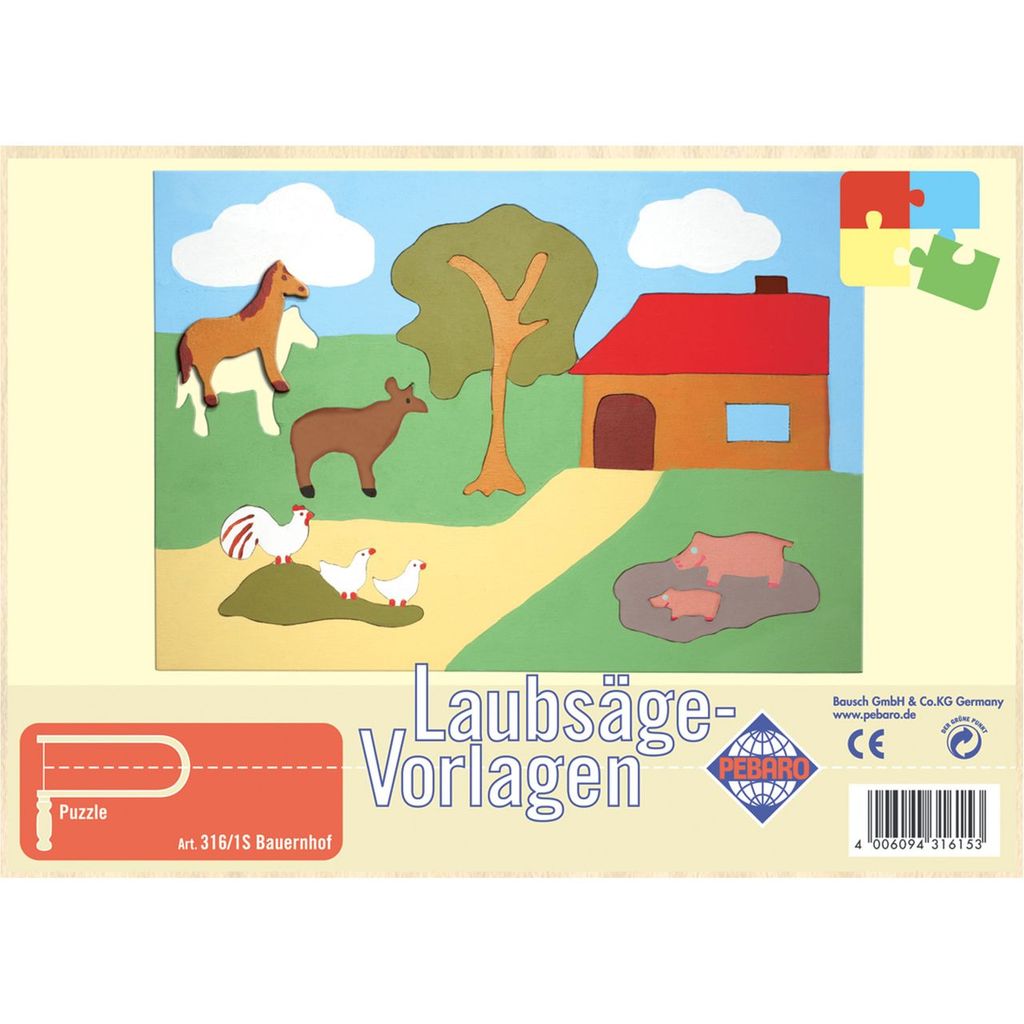 PEBARO Laubsägevorlage Bauernhof, Puzzle