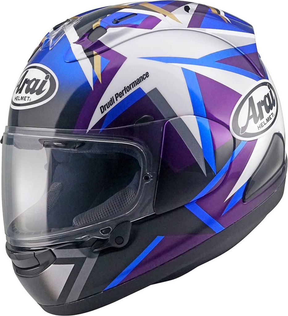 Arai RX-7V Evo MVK Stars Helm, schwarz/blau, M (57/58)