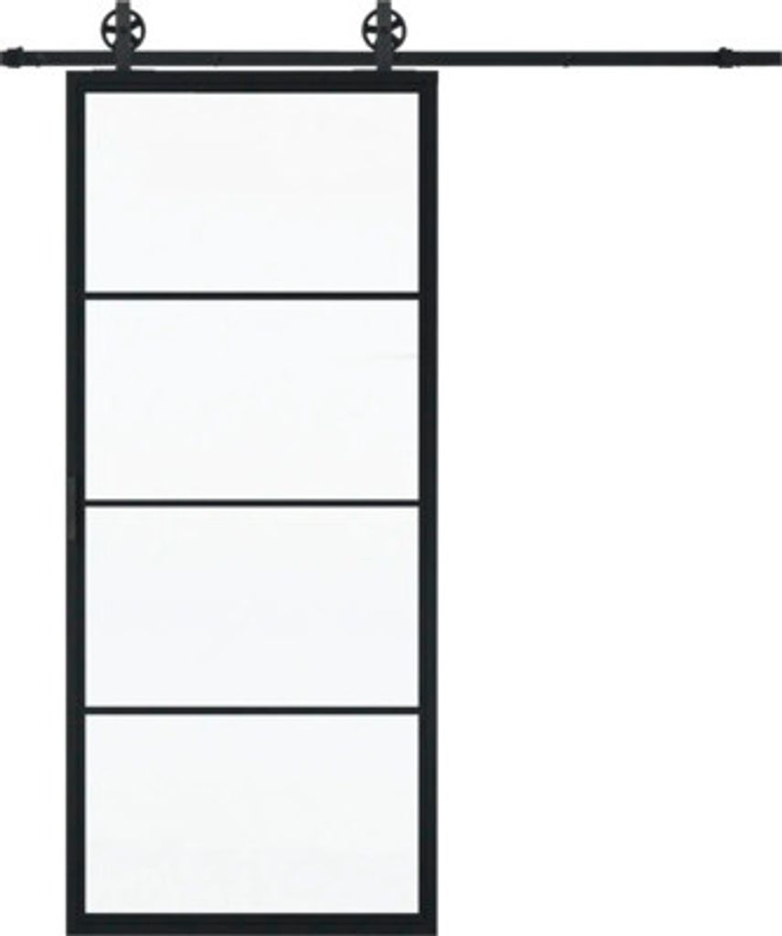Pertura Schiebetür Komplett-Set Jarn 02 Satin 1000x2150 mm inkl. Laufschiene mit Speichenrad,Griff-Set