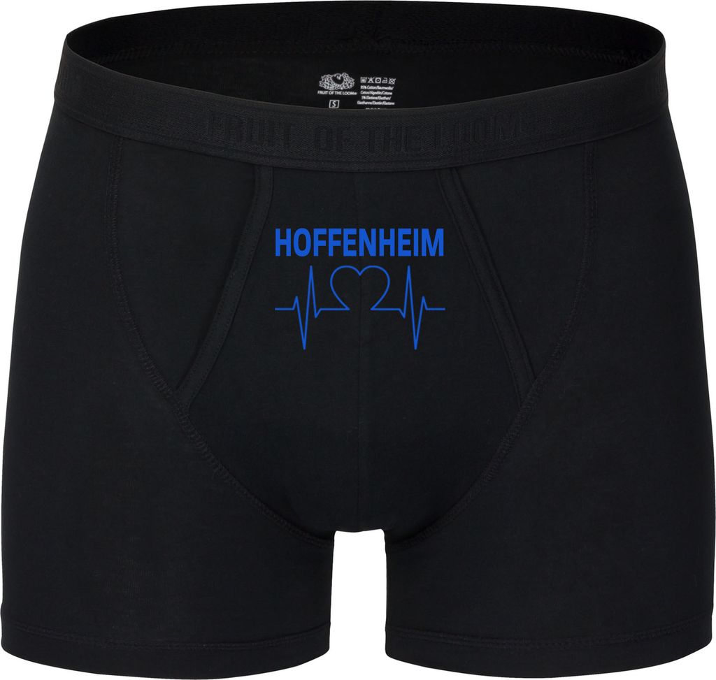 multifanshop Herren Boxer Short - Hoffenheim - Herzschlag, schwarz, Größe XXL