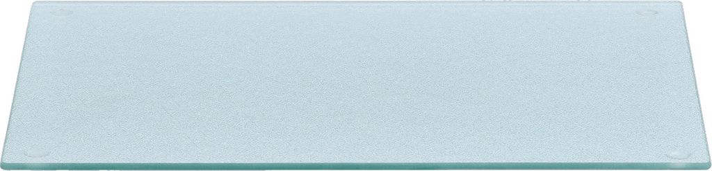 A clear, professional shot of a glass cutting board on a white background.