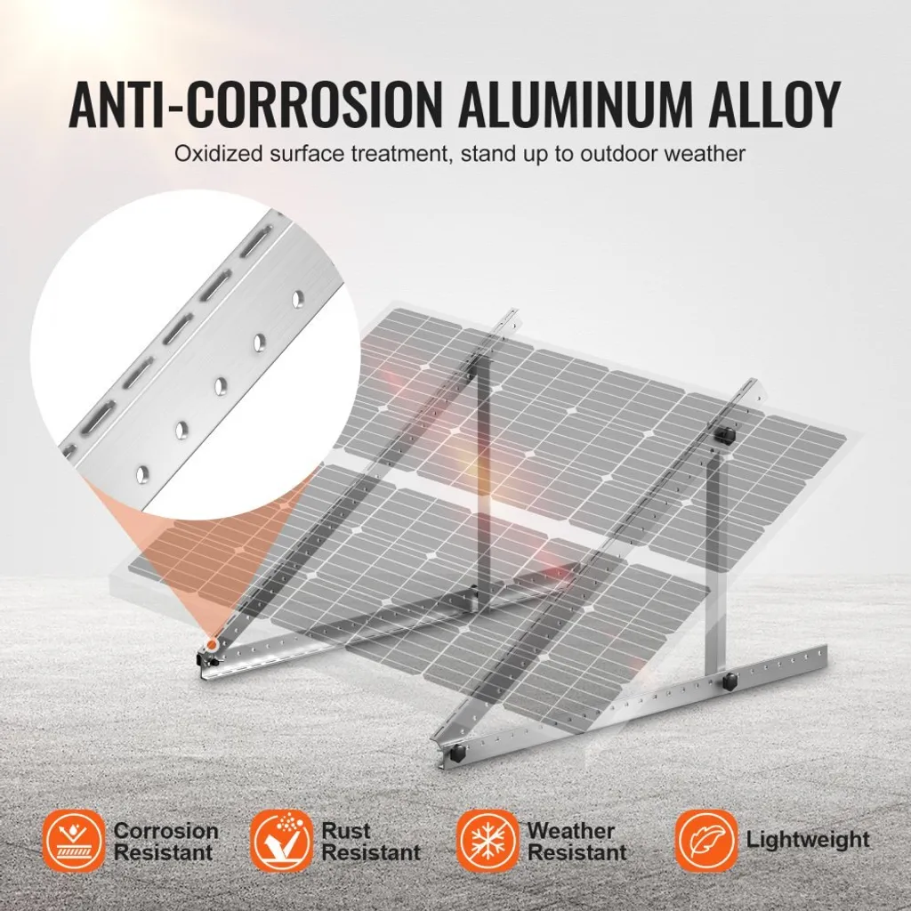 Support solaire ajustable 0-90° de 104 cm - Fixation centrale balcon