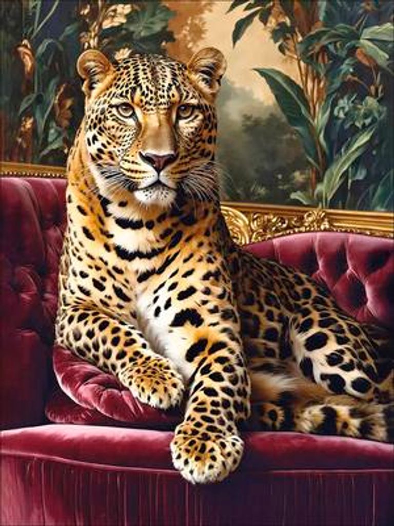 Glasbild Big Cat On The Couch II GLA3022 60x80 cm Produktbild 