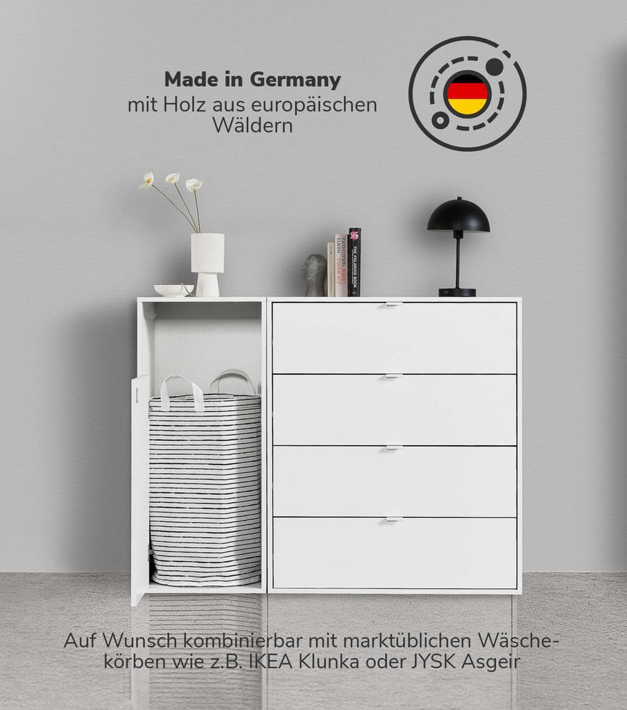 mokebo® Wäscheschrank in Weiß 'Der Wäschehüter', Produktbild 3