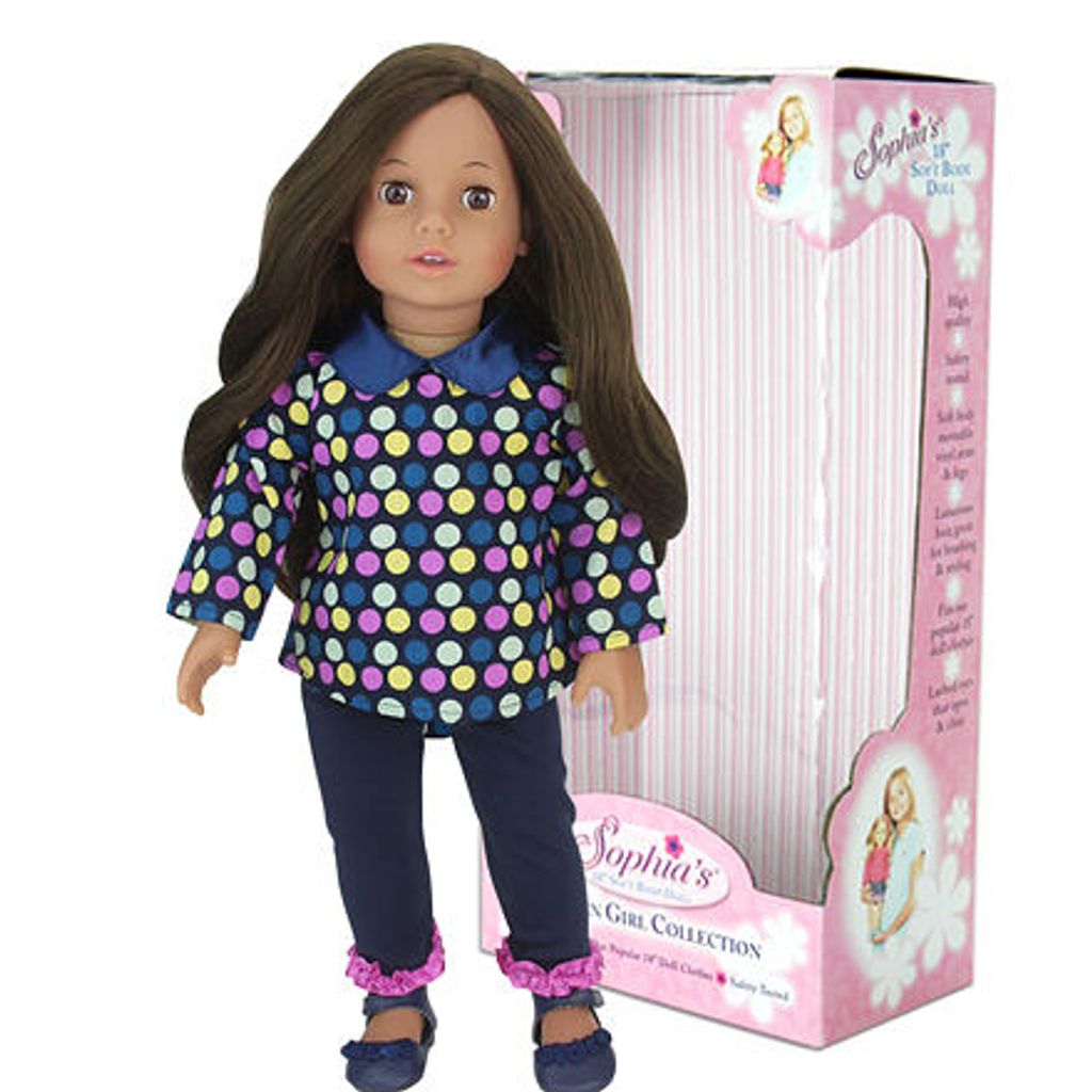 Sophia's - 18 "Puppe - Puppe Brünette mit Polka Dots Top, Legging, Unterwäsche, Schuhe - Marine