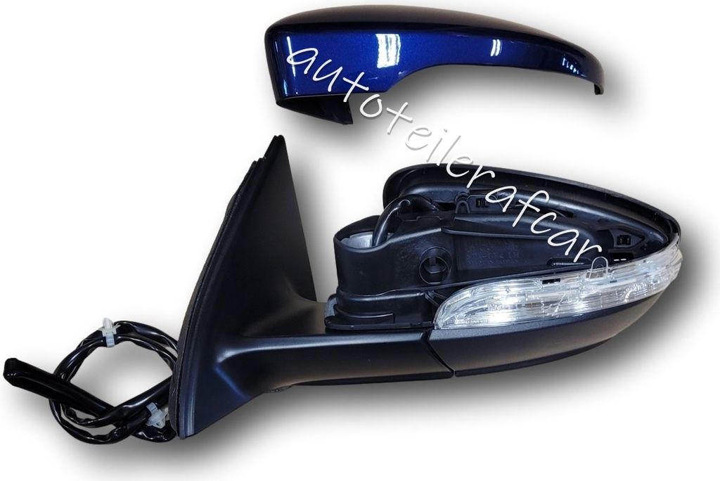 Außenspiegel Spiegel links elektrisch für Für VW PASSAT B7 2010 - 15 blau LD5Q