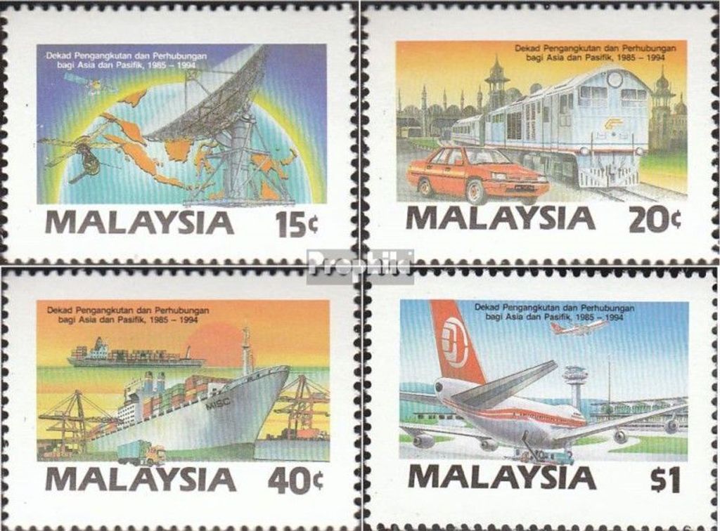 Briefmarken Malaysia 1987 Mi 365-368 (kompl.Ausg.) postfrisch Kommunikationsentwicklung
