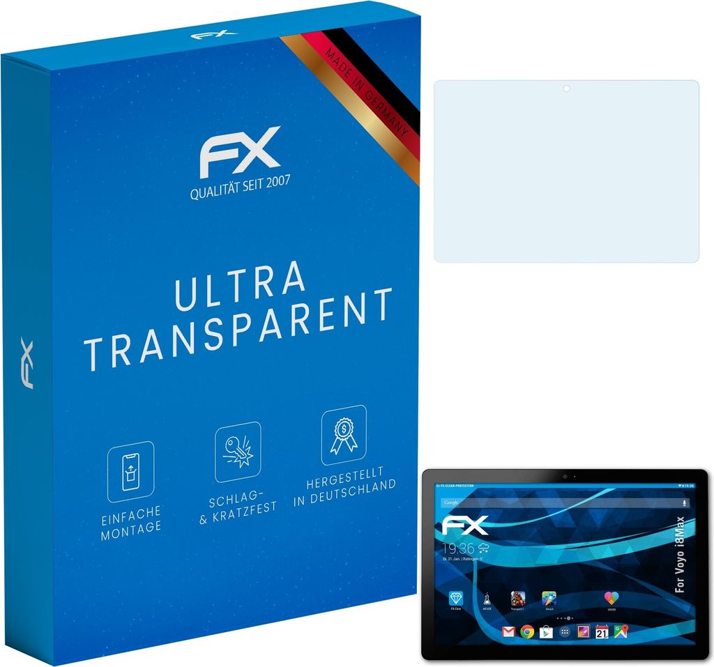 atFoliX FX-Clear 2x Schutzfolie kompatibel mit Voyo i8Max Displayschutzfolie