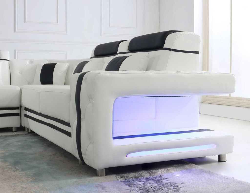 Ecksofa Sofa U Form Couch Polster Designer Leder Big Ledersofa Wohnlandschaft