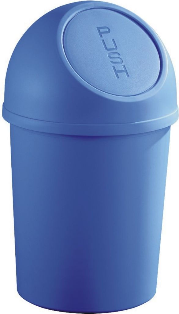 Abfallbehälter 6l Kunststoff mit Push-Deckel blau Packung mit 6 Stück