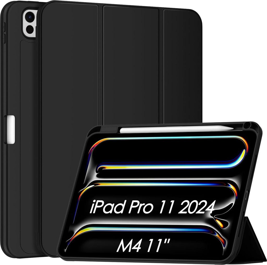 Tasche für iPad Pro 11" 5. Generation Auto Wake/Sleep Stylus Halter Schwarz