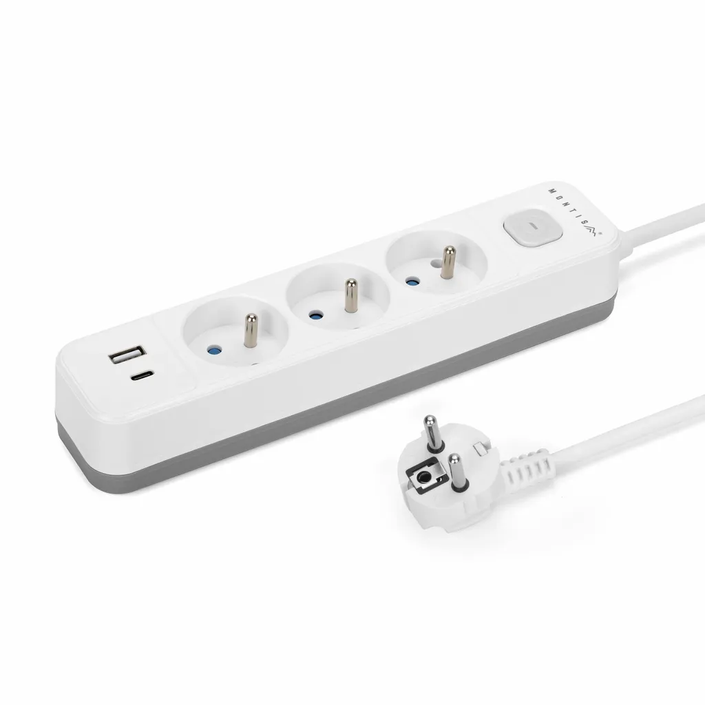 Multipresa Sicura 3M per Casa - 3 Prese + USB-C Ricarica Smartphone