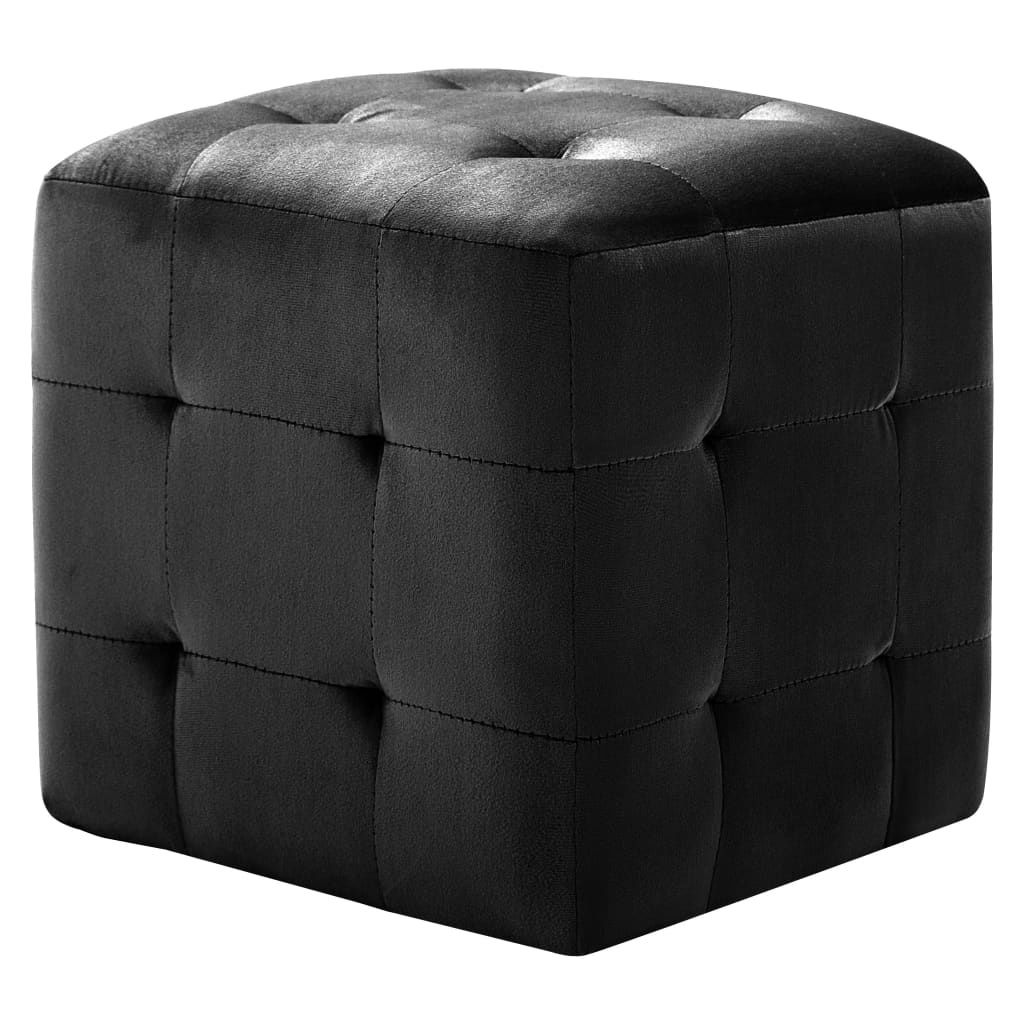 Möbel Pouf 2er-set - multifunktional& Moderne - Schwarz 30x30x30 cm Samtstoff - Sitzhocker CLORIS3865772