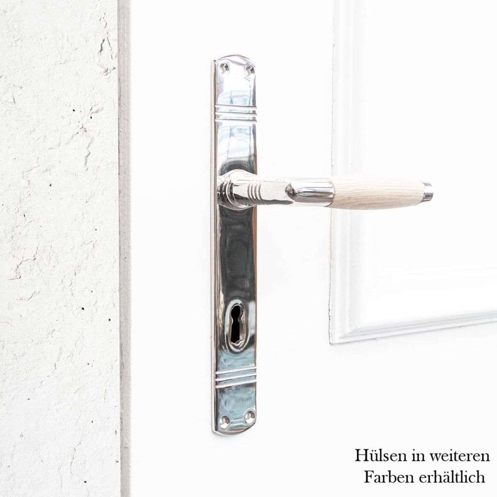 Drückergarnitur für Zimmertüren - Holzgriff | BB72 | Nickel glanz