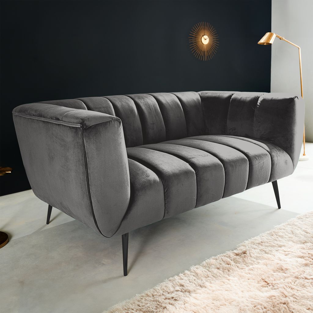 riess-ambiente Design 2-Sitzer Sofa NOBLESSE 165cm grau Produktbild 
