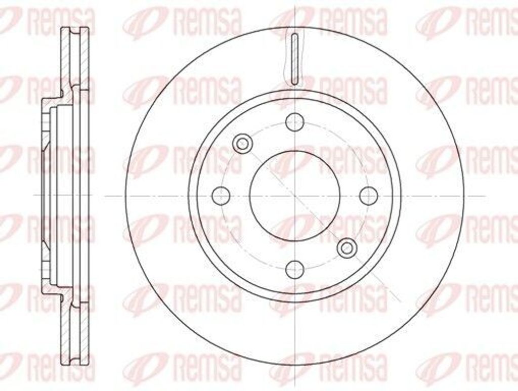 2x REMSA Bremsscheibe 6131.10 vorne passend für PEUGEOT 206 Produktbild 
