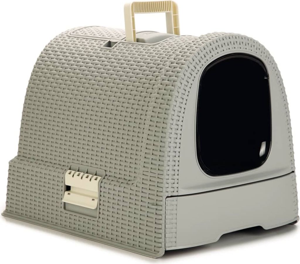 Curver Katzentoilette mit Deckel 51x38,5x39,5 cm Grau