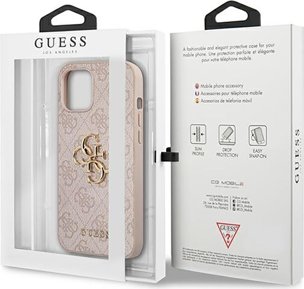 GUESS Hard Cover 4G Big Metal Logo Pink, für Apple iPhone Produktbild 