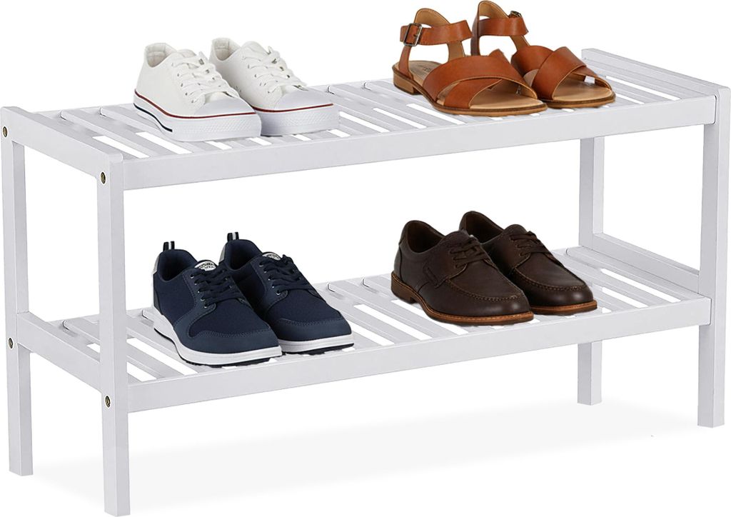 Relaxdays Schuhregal, HxBxT: 33 x 70 x 26 cm, Bambus, 2 Produktbild 