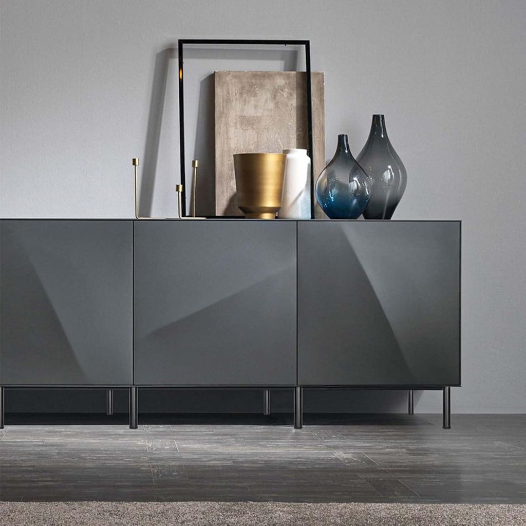 Verstellbare Möbelfüße - moderne Sofa-Füße - 4 Stück - schwarz - Metall