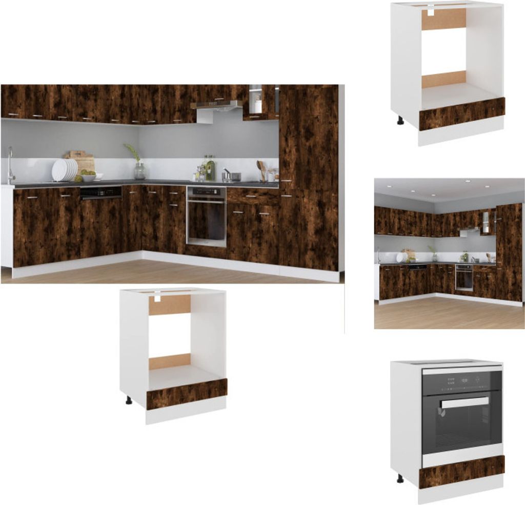 vidaXL Herdumbauschrank Räuchereiche 60x46x81,5 cm Holzwerkstoff - Küchenschränke