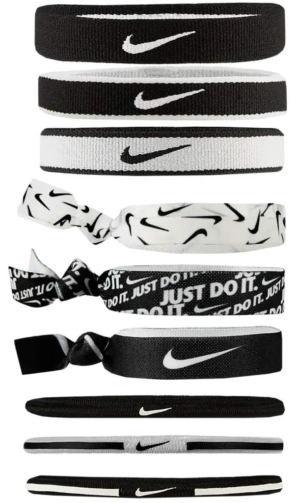 Nike Bandeaux de Sport Lot de 9 pour Running Tennis et Fitness Noir