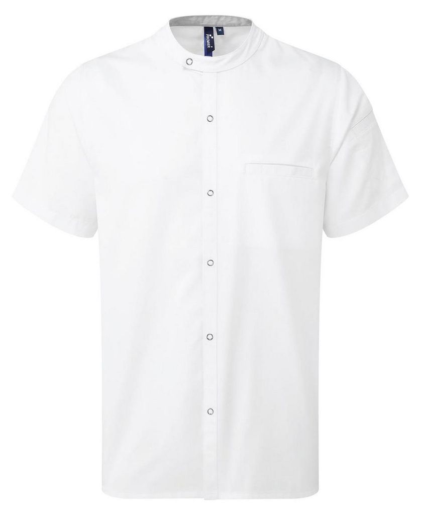 Premier - "Chefs" Hemd für Herren/Damen Uni kurzärmlig LT2634 (M) (Weiß)