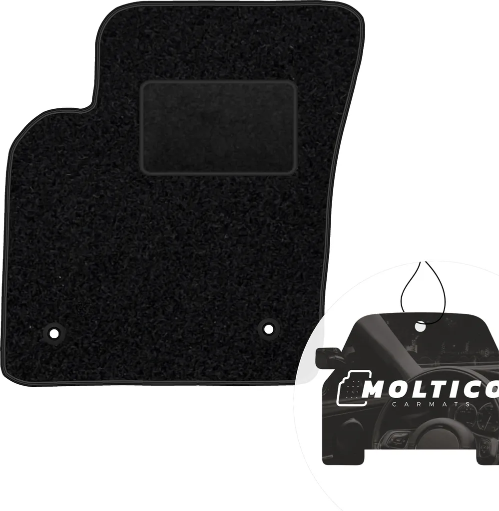 moto-MOLTICO tappetino conducente auto velours lato conducente tappetini auto nero tappetino conducente 1 pezzo adatto per Volvo C30 S40 II V50 I