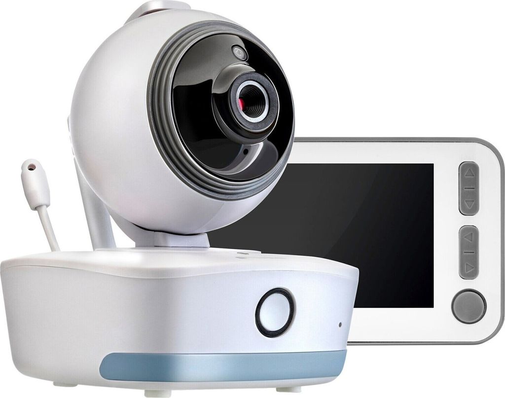 Reer 80440 Video-Babyphone mit Nachtsicht-Kamera und Bewegungsverfolgung, weiß, BabyCam XL
