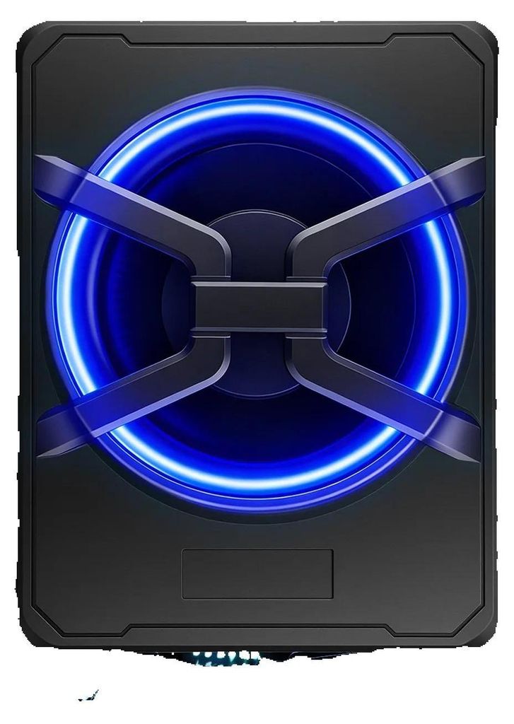 Auto Subwoofer - Aktiver 25 cm Subwoofer mit Gehäuse - 1200 W integrierter Verstärker - Kompakt für unter dem Sitz - 12 V 4 Ohm - Schwarz
