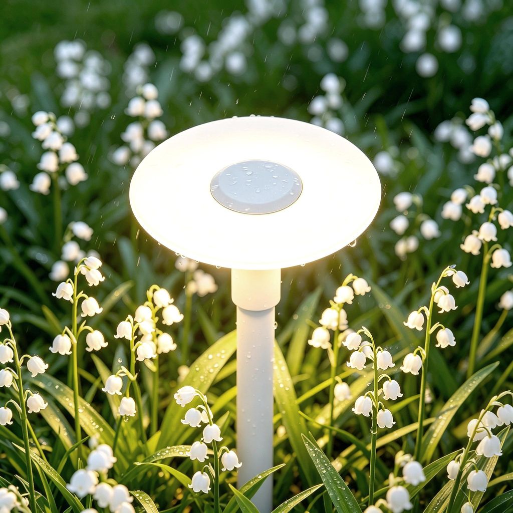 Mai & Mai Wegeleuchten außen mit Lampenschirm aus Acryl 300 X H804 mm Pollerleuchte 3000K Außenlampe für Garten Sandweiß 6W IP65 StellaeLights