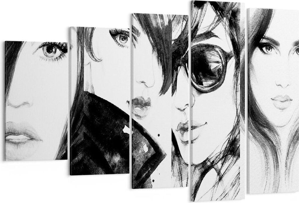 Bild auf Leinwand - Leinwandbild - frau gesicht - 150x100cm - Wand Bild - Wanddeko - Wandbilder - Leinwanddruck - Bilder - Kunstdruck - Wanddekorat...