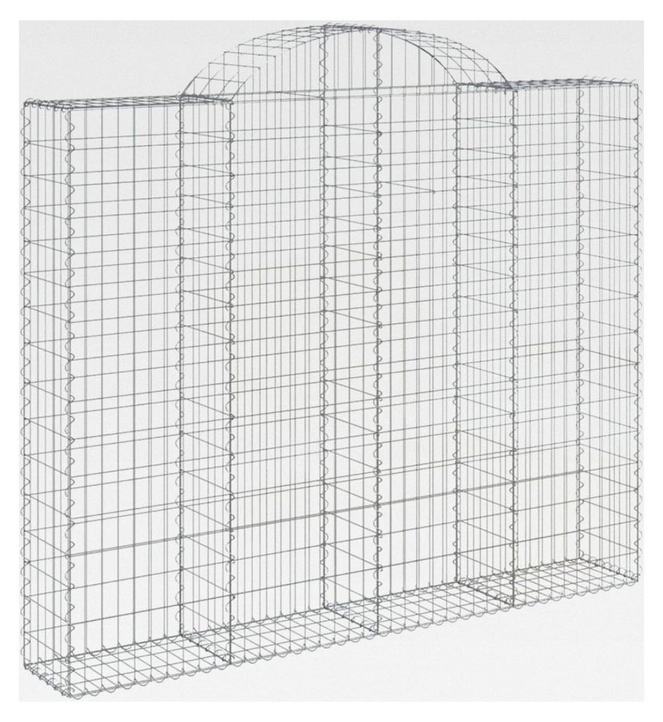 Gabionenkörbe gewölbt, 6 Stück, 200 x 30 x 160/180 cm, verzinktes Eisen