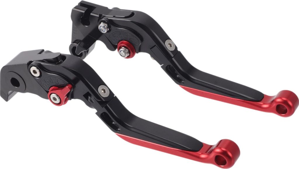 Kurze Lange Brems- und Kupplungshebel für Yamaha YZF R1 09-14 6-fach verstellbar Motorrad Lenker Bremshebel Aluminiumlegierung Schwarz Griff Rotes...