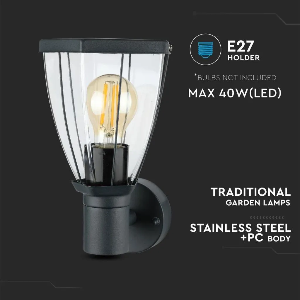 Lampe de Façade Anti-Corrosion IP44 E27 - Solution Éclairage Up Grise - 2