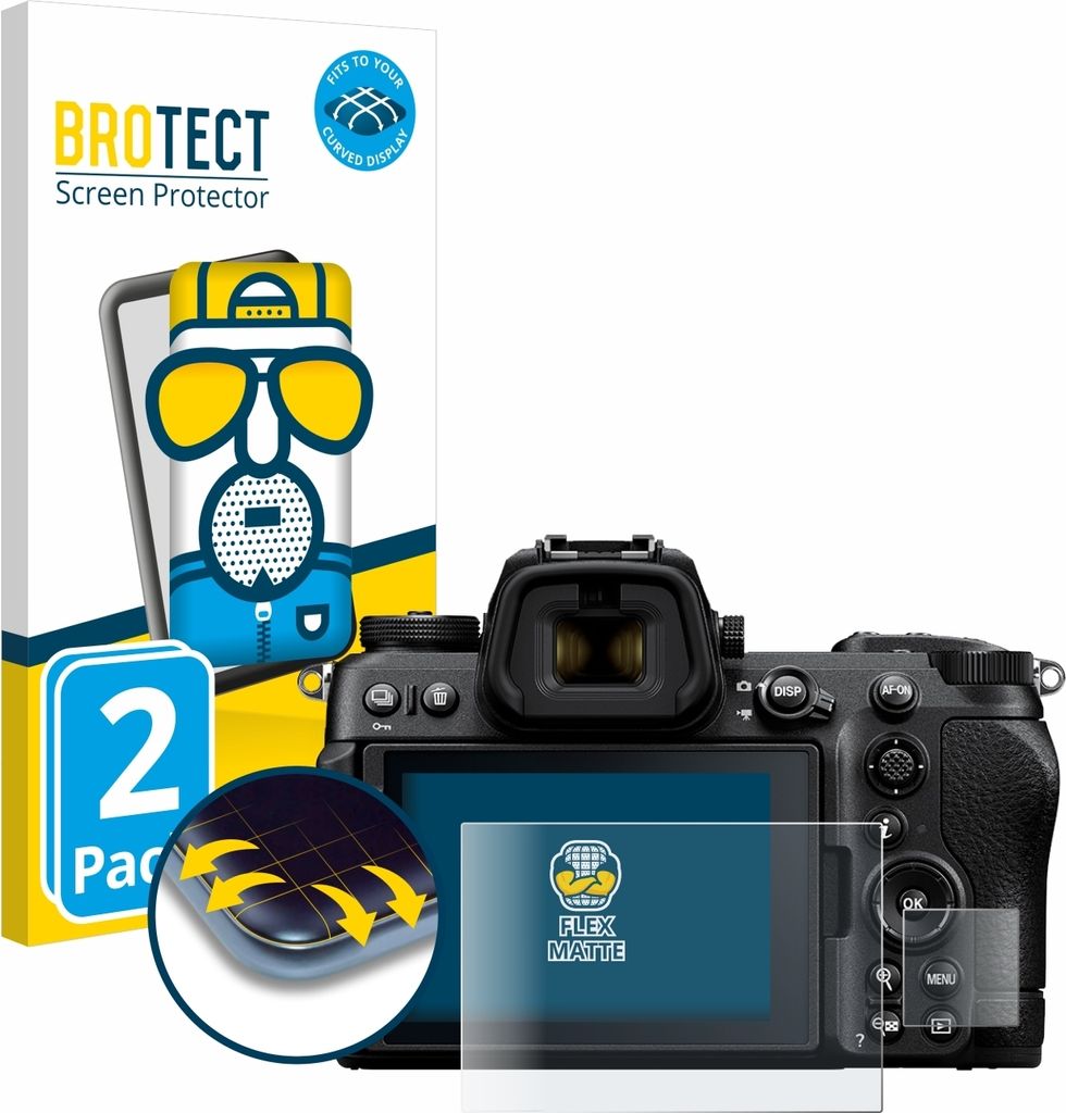 2x BROTECT Fullscreen Schutzfolie für Nikon Z6 III Displayschutz Folie Fullcover Matt Entspiegelungsfolie