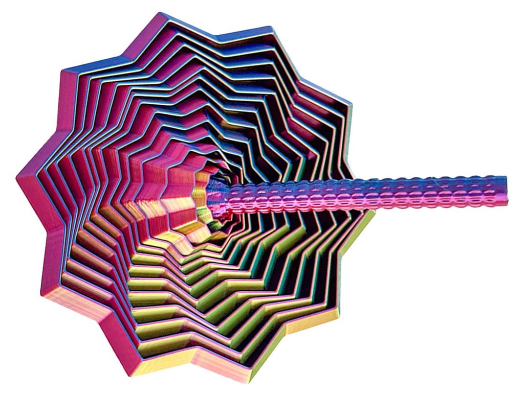 Erweiterter sensorischer Fidget-Stern, 3D-gedruckter Drehturm, flexibler Spiralstern mit Griff zur Stressbewältigung, Büroaccessoire