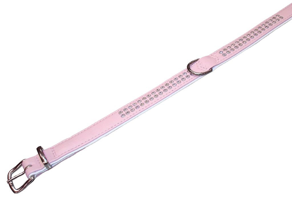 Nobby Crystal, Hund, Standardkragen, Pink, Weiß, Kunstleder, Einfarbig, S-M